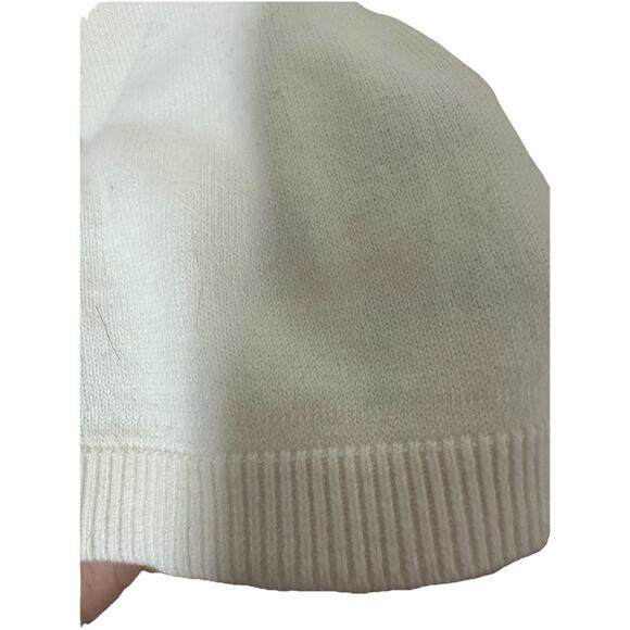 TALBOT’s Women’s Ivory V-neck 3/4 Sleeve Cotton Pullover Sweater Small Petite - Picture 4 of 6